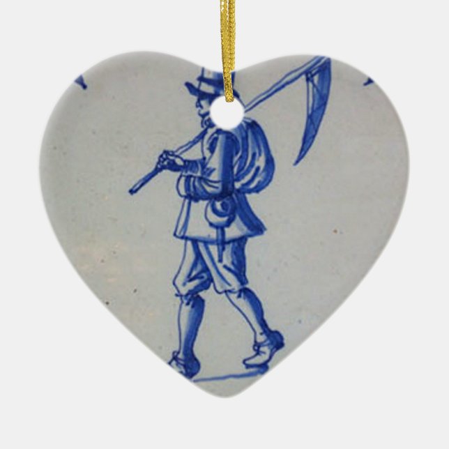 Delft Blue Tile - Template Ceramic Tree Decoration (Front)