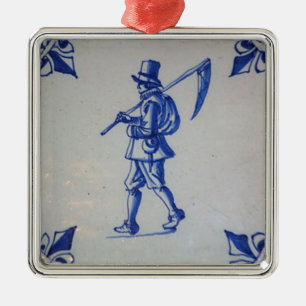 Delft Blue Tile - Template Metal Tree Decoration