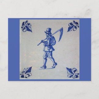 Delft Blue Tile - Template Postcard