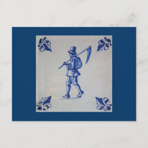Delft Blue Tile - Template Postcard
