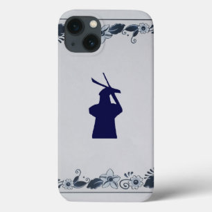 Delft blue tile windmill 'de Roos' in Delft iPhone 13 Case