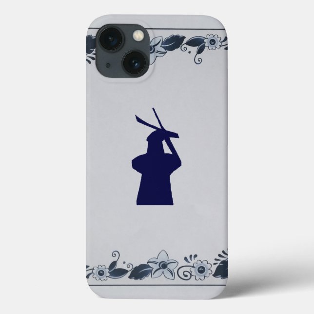 Delft blue tile windmill 'de Roos' in Delft Case-Mate iPhone Case (Back)