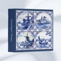 Delft Blue Tiles Custom Recipe Book