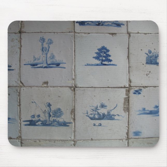 Delft Blue Tiles Mousepad (Front)