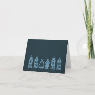 Delft Blue Town Note Card