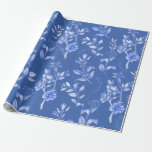 Delft Blue White Botanical Chinoiserie Floral Wrapping Paper<br><div class="desc">This chinoiserie-inspired design features elegant botanical florals and greenery in delft blue and white.</div>