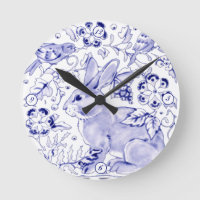 Delft Blue White Bunny Rabbit Birds Dedham Elegant