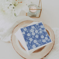 Delft Blue White Chinoiserie Bird Peonies Garden