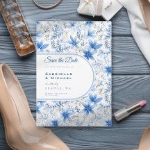 Delft Blue White Chinoiserie Floral Pattern Save