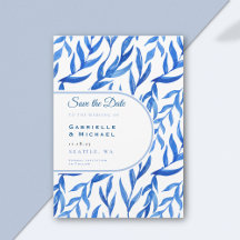 Delft Blue White Chinoiserie Floral Pattern Save