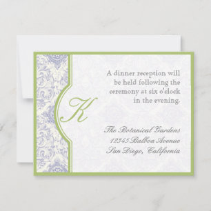 Delft Blue White Toile Quatrefoil - Reception Invitation
