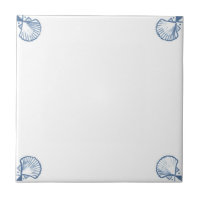 Delft Field Tile with Shell Corners