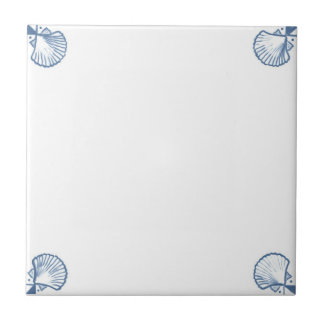 Delft Field Tile with Shell Corners