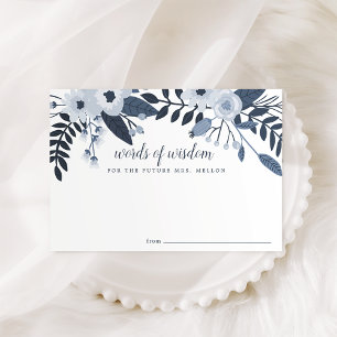 Delft Floral   Bridal Shower Advice Card