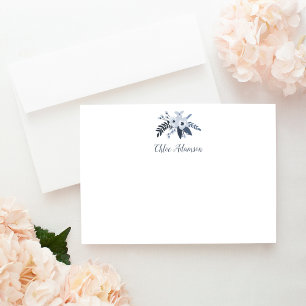 Delft Floral Personalised Stationery Flat Card