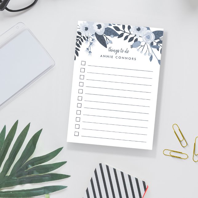 Delft Floral | Personalised To Do List Post-it Notes (Creator Uploaded)