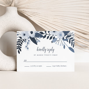 Delft Floral RSVP Card