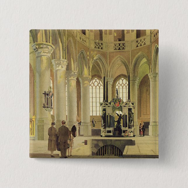 Delft LNER Poster 15 Cm Square Badge (Front)