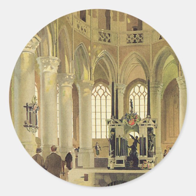 Delft LNER Poster Classic Round Sticker (Front)