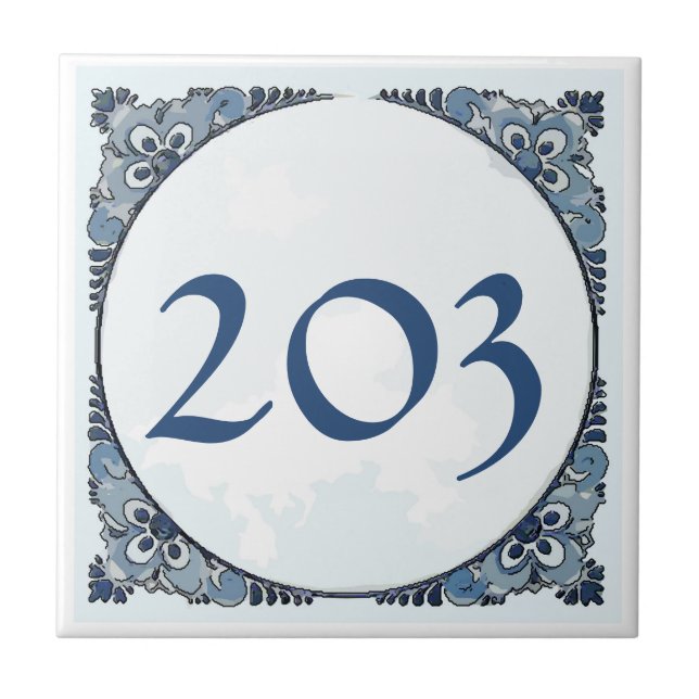 Delft look  Tile, House Numbers, change number Tile (Front)