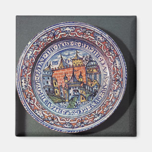 Delft plate with views of the Tower of London Magnet