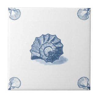 Delft Spiral Shell Tile with Shell Corners