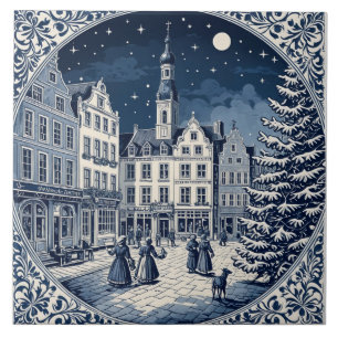 Delft style winter/Christmas 5 Tile