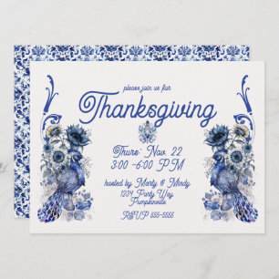 Delft Thanksgiving Pheasant Invitation