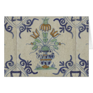 Delft Tile Antique Ceramic Flower Pot