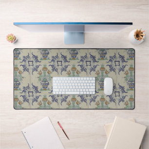 Delft Tile Antique Ceramic Flower Pot  Desk Mat