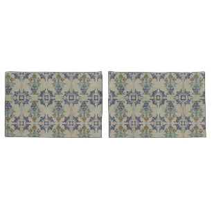 Delft Tile Antique Ceramic Flower Pot  Pillowcase
