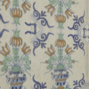 Delft Tile Antique Ceramic Flower Pot  Wallpaper