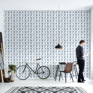 Delft Tile Blue White Wallpaper