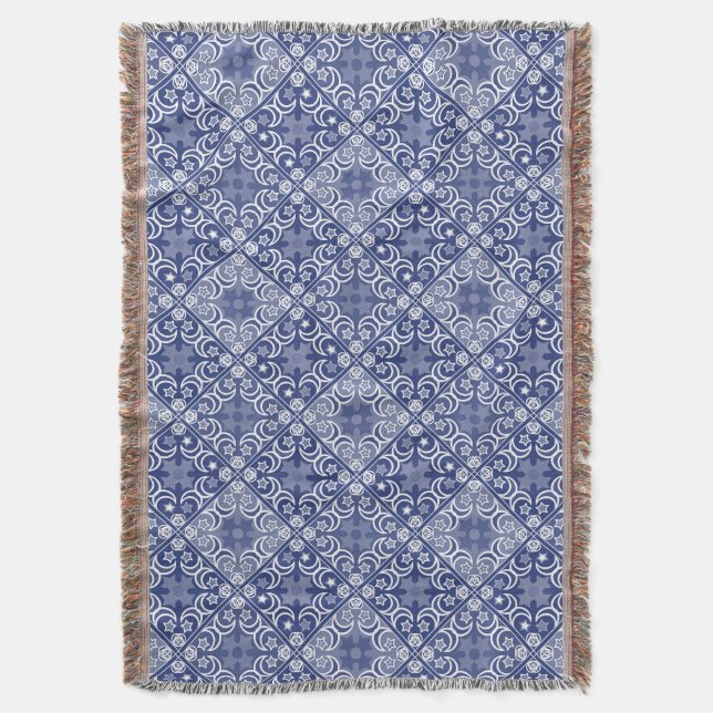Delft tile ethnic national Dutch pattern   Throw Blanket (Front Vertical)