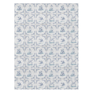 Delft Tile Forest Animals Table Cloth