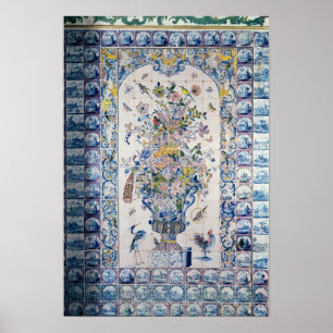 Delft tile panel from the bathroom poster