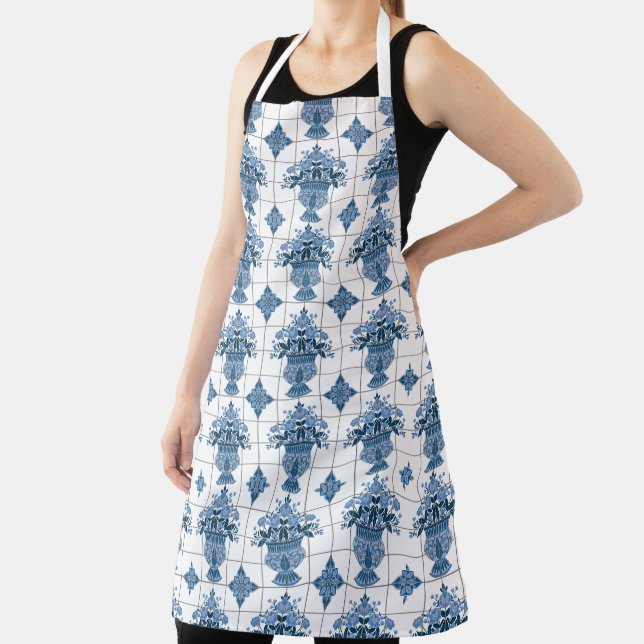 Delft Tile Pattern  Apron (Insitu)
