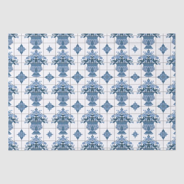 Delft Tile Pattern  Tissue Paper (Front)