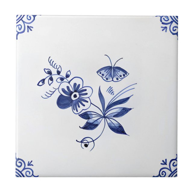 delft tiles reproductions classic beautiful flower (Front)