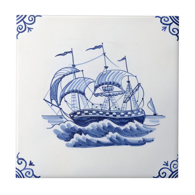 delft tiles reproductions fishing boat (Front)