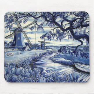 Delft tiling with Windmill Mouse Mat