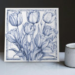 Delft Tulip Wall Decor Art Nouveau Watercolor Tile<br><div class="desc">Watercolor Tulpis by Messrs. Thomas Latham Boote and Richard Boote 1870, who commenced at the Central Pottery, Burslem, their original manufacture being Parian sculptures, vases, and later tiles. Signed "MB." The manufacture of tiles, which had then been revived by Messrs. Minton, Hollins & Co., of Stoke-on-Trent, attracted the attention of...</div>