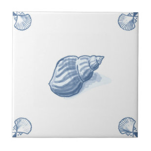 Delft Whelk Tile with Shell Corners