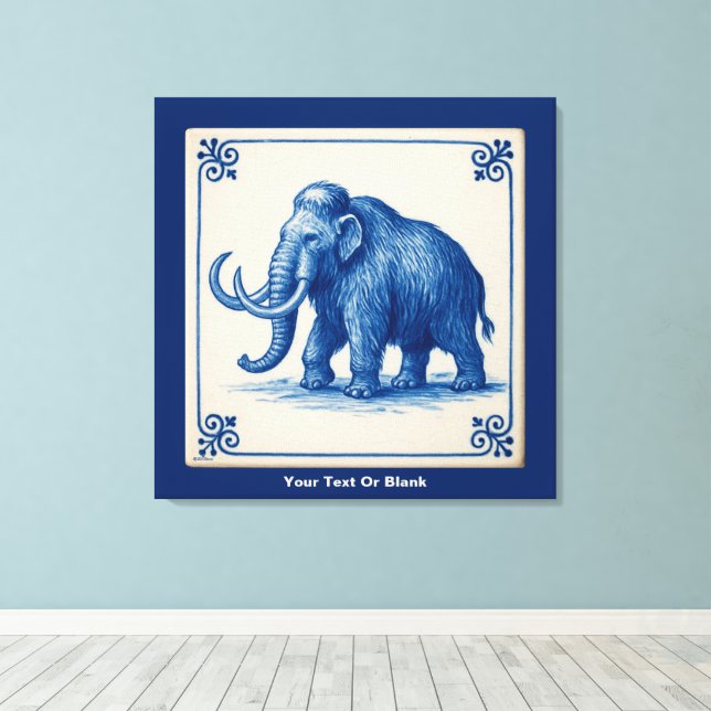Delft Woolly Mammoth Canvas Print (Insitu(Wood Floor))