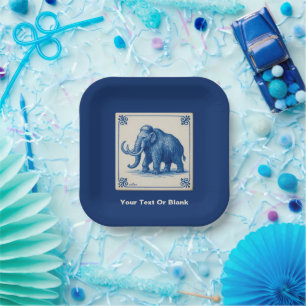 Delft Woolly Mammoth Paper Plate