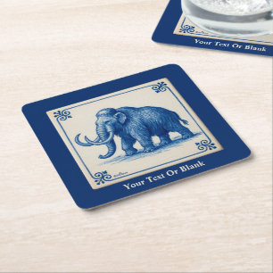 Delft Woolly Mammoth Square Paper Coaster