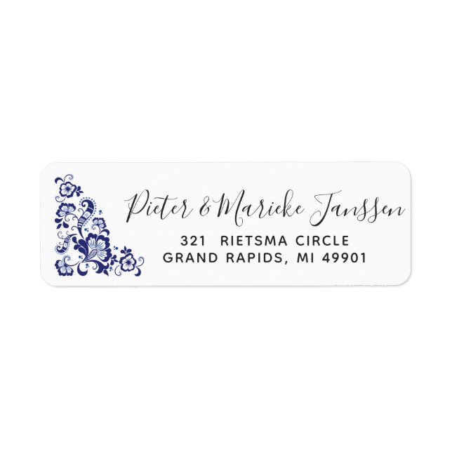 Delfts Blauw | Delft Blue Dutch Return Address (Front)