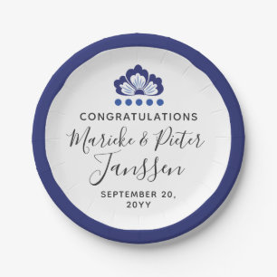 Delfts Blauw Delft Blue Dutch Wedding Cake Paper Plate