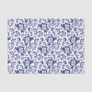 Delfts Blauw   Delft Blue Floral Dutch Wedding Tissue Paper