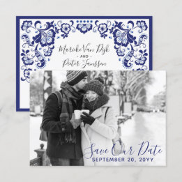 Delfts Blauw | Delft Blue Save The Date Photo Invitation